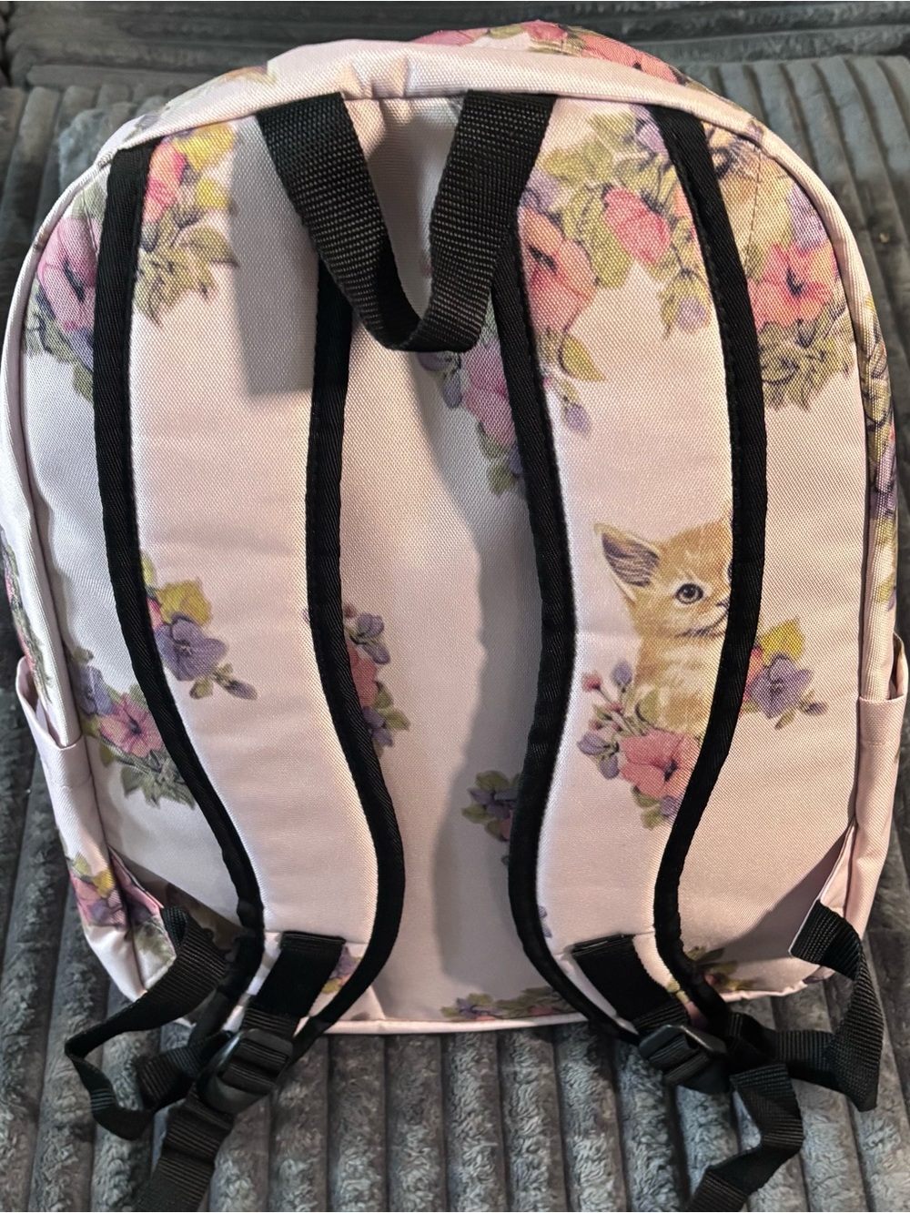 Vans old Skool Floral & Kitten Print Pink Backpack - Picture 9 of 9